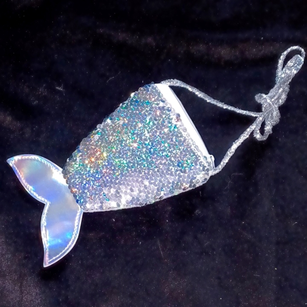 ⭐️3 For $10 ⭐️Mermaid tail sequined purse STARBURST SILVER